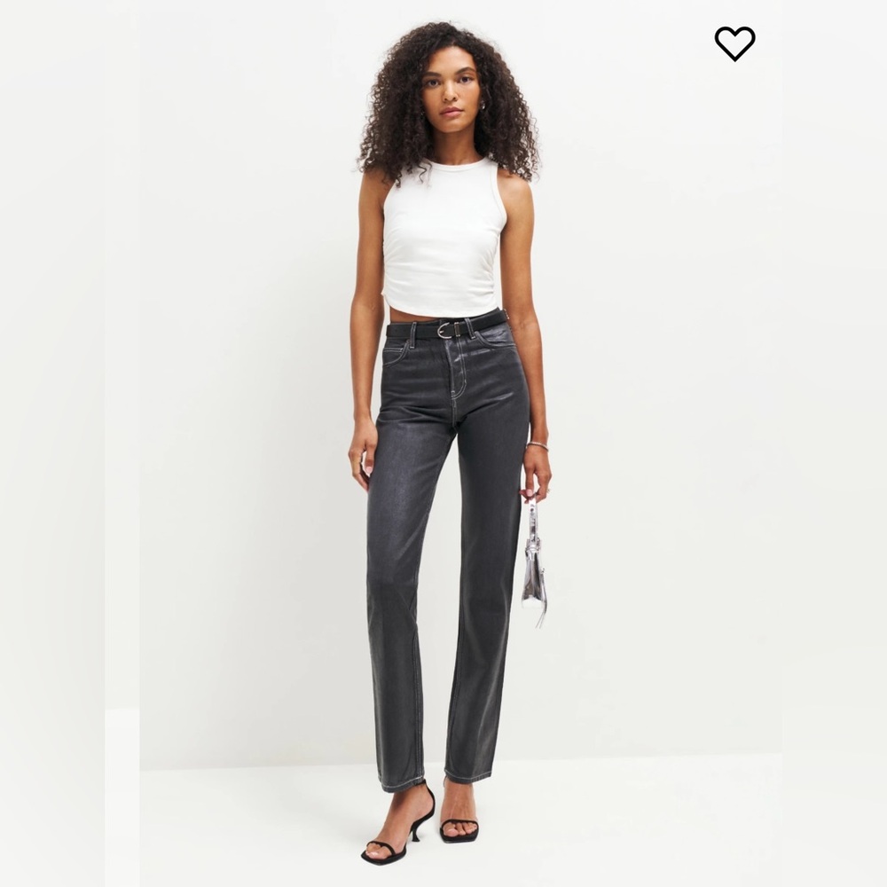 Reformation Cynthia High Rise Straight Long Jeans